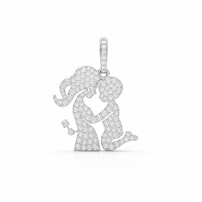 0.92 CTW Mom & Daughter Diamond Pendant Necklace