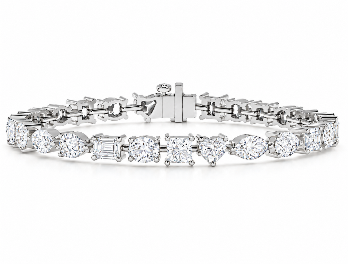 12.47 CTW Alternating Round Diamond Tennis Bracelet