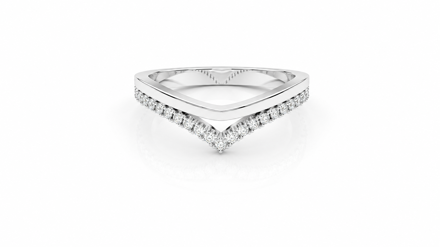 0.17 CT Diamond Chevron Band Ring