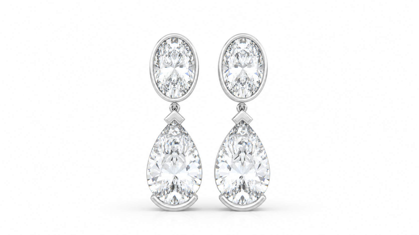 14 CTW Pear Diamond Drop Earrings