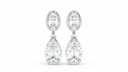 14 CTW Pear Diamond Drop Earrings