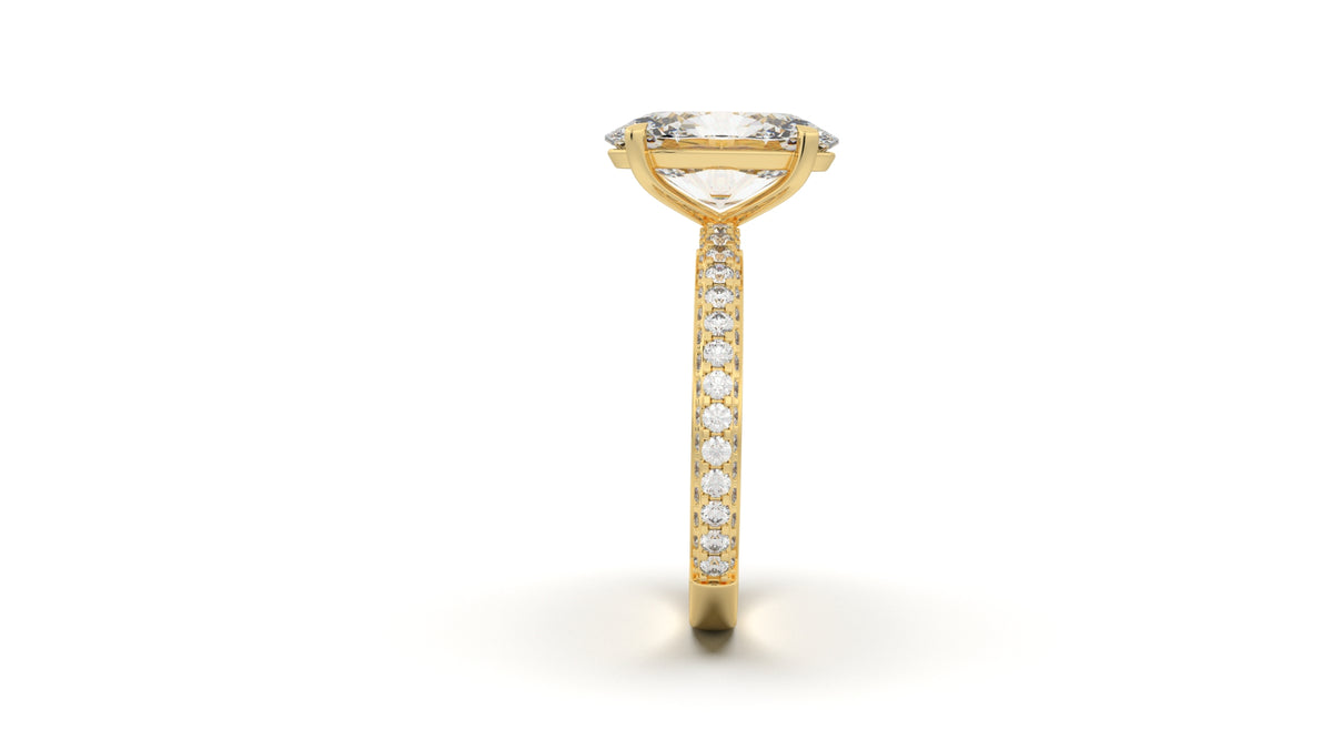 3.76 CTW Oval Diamond Pavé Engagement Ring