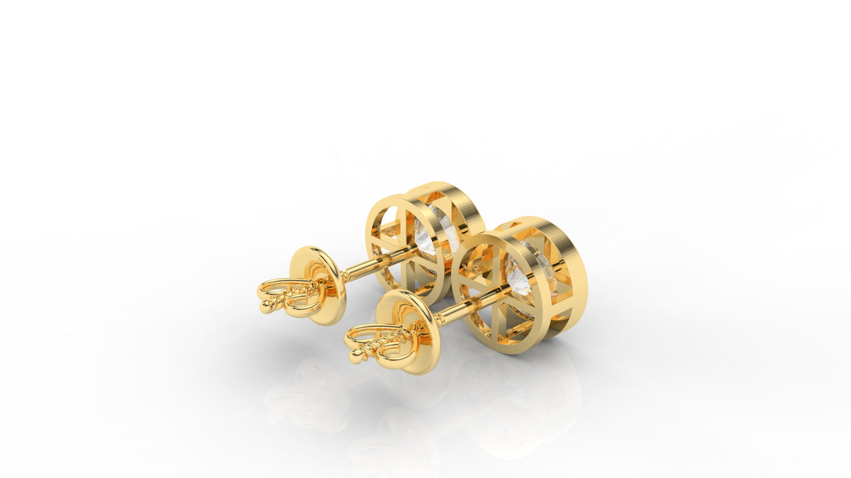 4.00 CTW Round Diamond Bezel Stud Earrings
