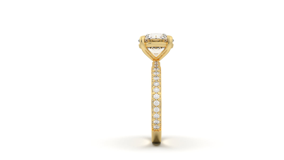 3.76 CTW Oval Diamond Pavé Engagement Ring
