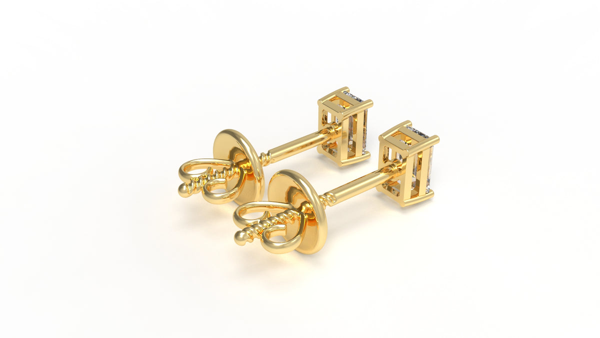 1.00 CTW Lab-Grown Diamond Emerald Cut Stud Earrings