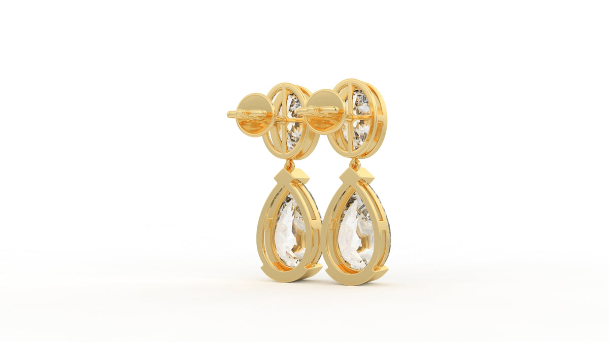 14 CTW Pear Diamond Drop Earrings