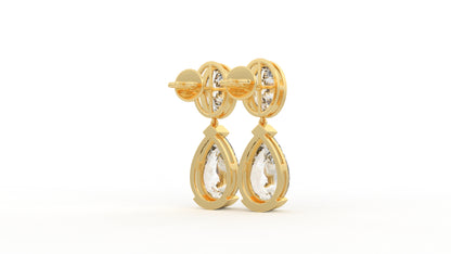 14 CTW Pear Diamond Drop Earrings