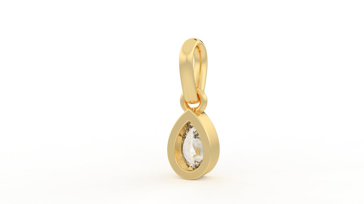1 CTW Pear Cut Diamond Solitaire Pendant Necklace