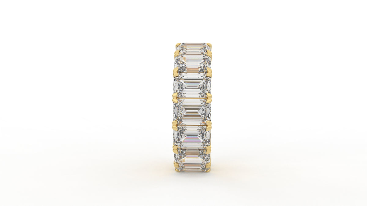 12 CTW Emerald Cut Diamond Eternity Wedding Band
