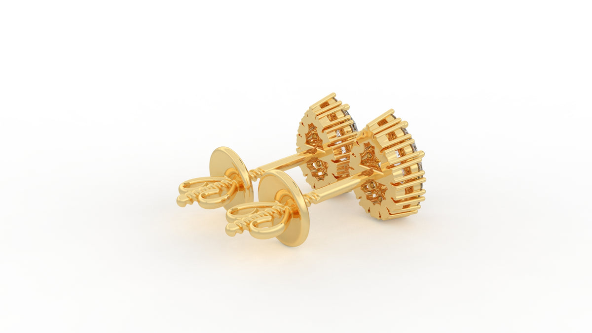 1.42 CTW Pear-Shaped Diamond Halo Stud Earrings