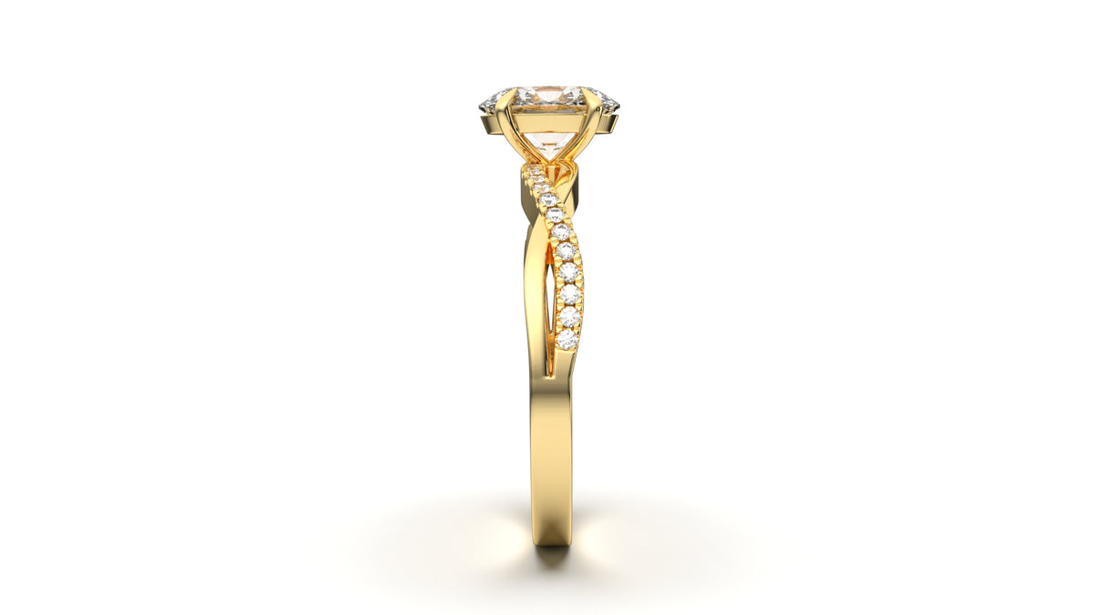 1.125 CTW Oval Diamond Split Shank Engagement Ring