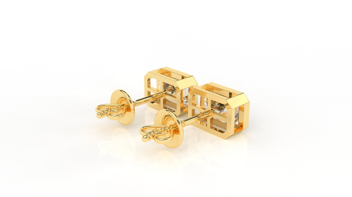 4.00 CTW Emerald Cut Diamond Stud Earrings