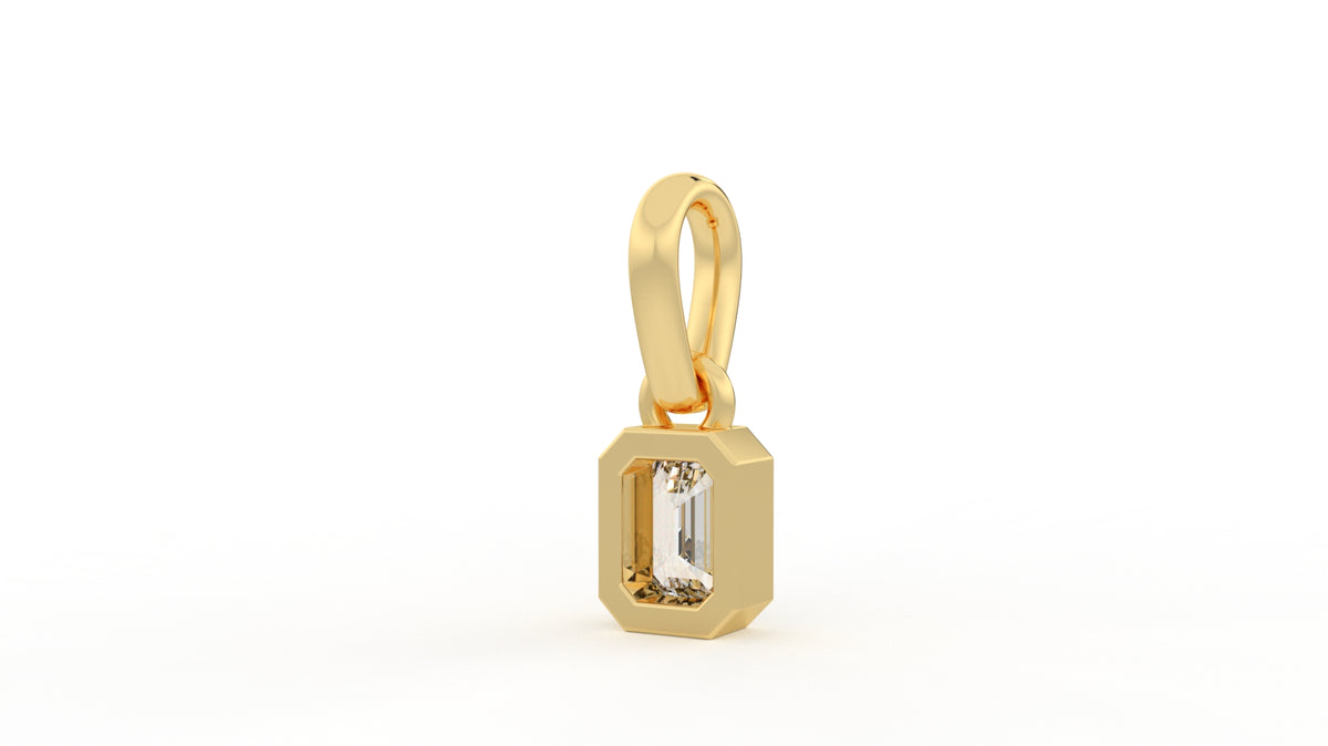 1 CTW Emerald Cut Diamond Solitaire Pendant Necklace