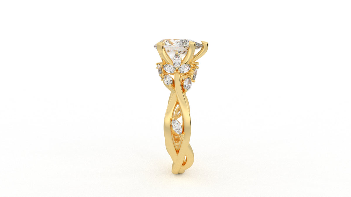1.98 CTW Pear Cut Diamond Three Stone Engagement Ring