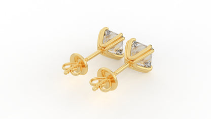 3.50 CTW Princess Cut Diamond Stud Earrings