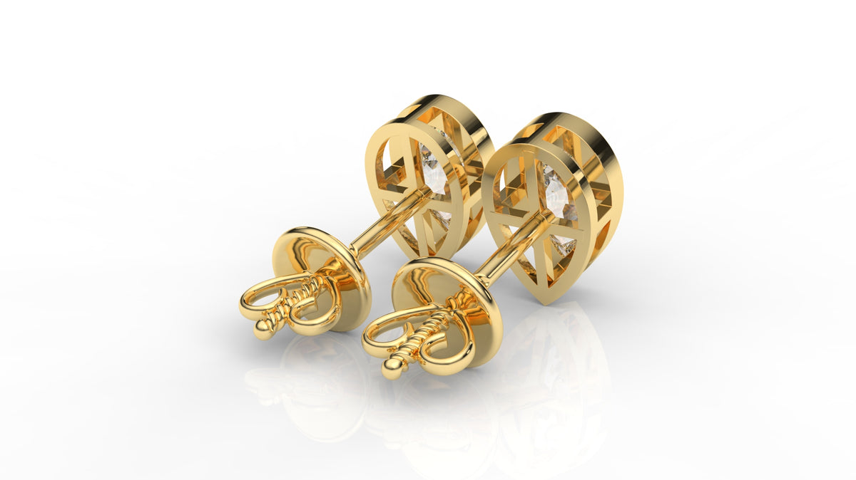 2.00 CTW Pear Shaped Diamond Stud Earrings