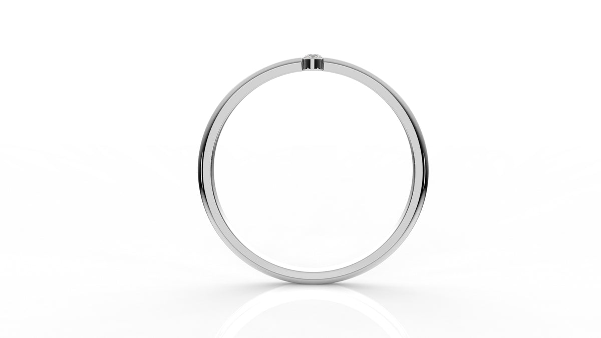 Silver ring with small a diamond GLAM NYC