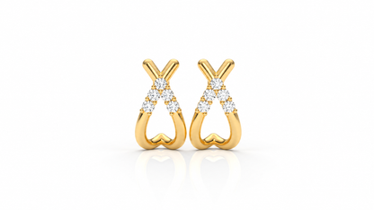 Open Heart Diamond Drop Earrings - 0.06 CTW