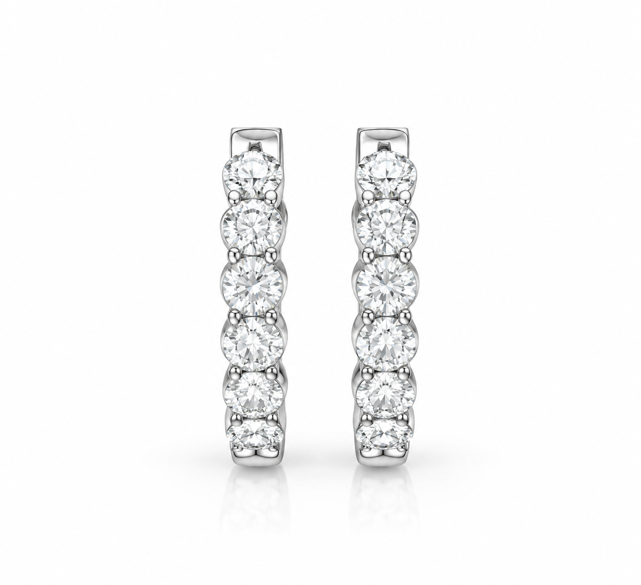 1.26 CTW Lab-Grown Diamond Hoop Earrings