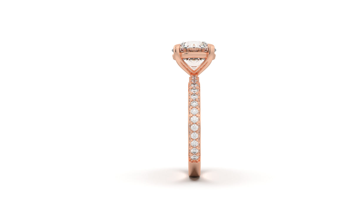 3.76 CTW Oval Diamond Pavé Engagement Ring