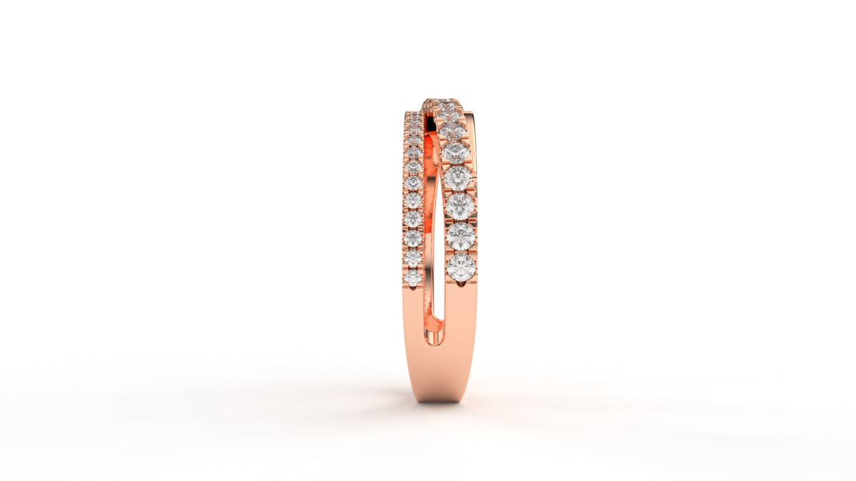 0.67 CTW Diamond Triple Row Wedding Band