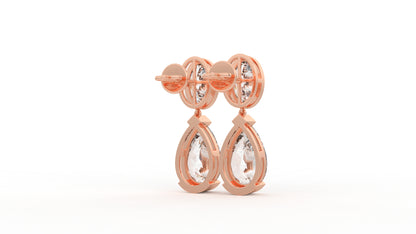 14 CTW Pear Diamond Drop Earrings