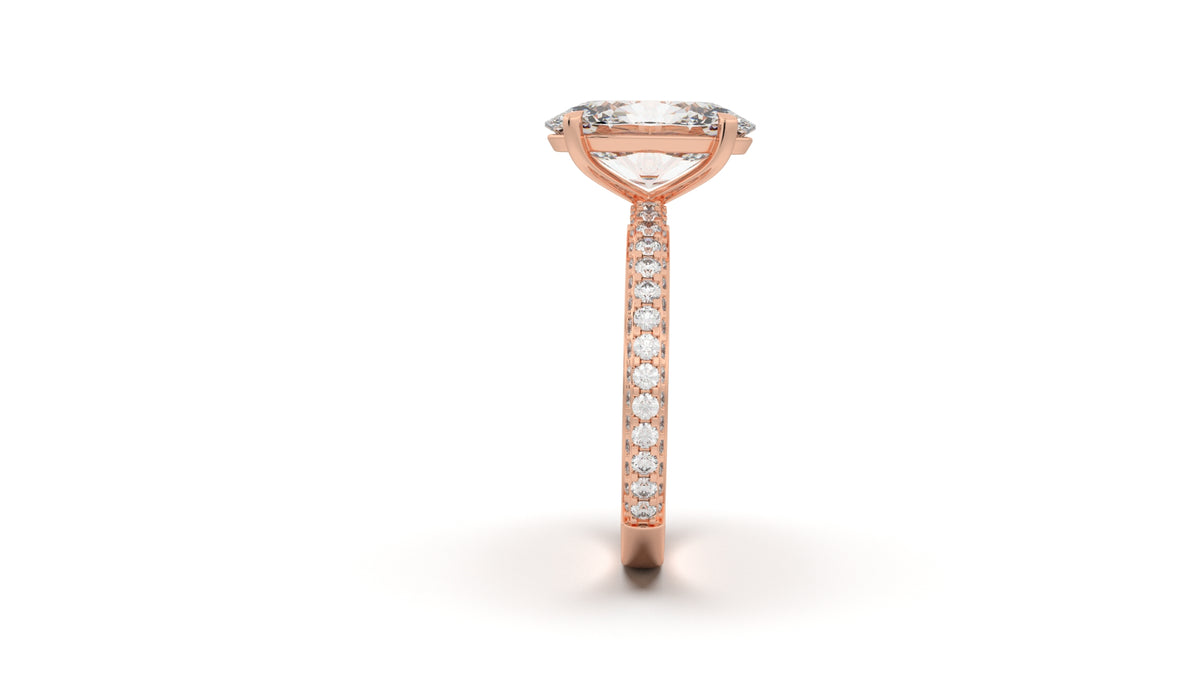 3.76 CTW Oval Diamond Pavé Engagement Ring