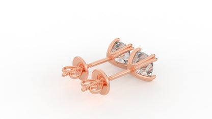 1.30 CTW Round Diamond Stud Earrings