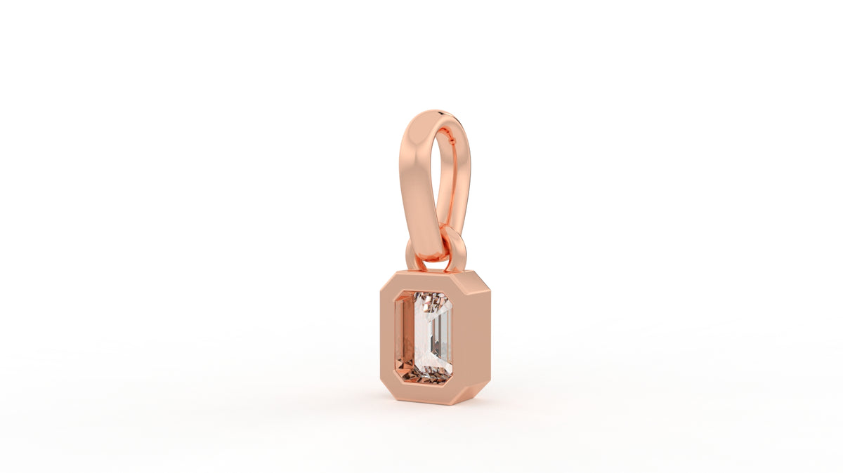 1 CTW Emerald Cut Diamond Solitaire Pendant Necklace