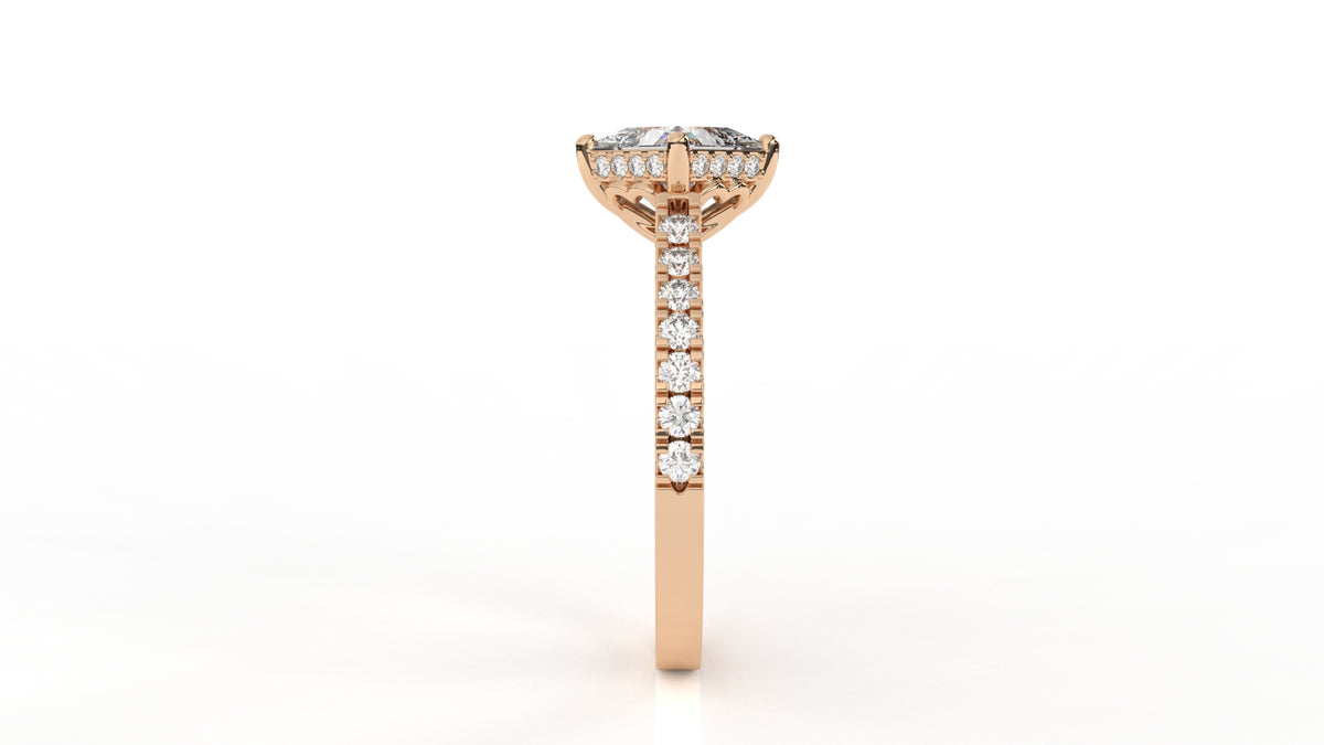 Rose gold ring with diamonds GLAM NYC