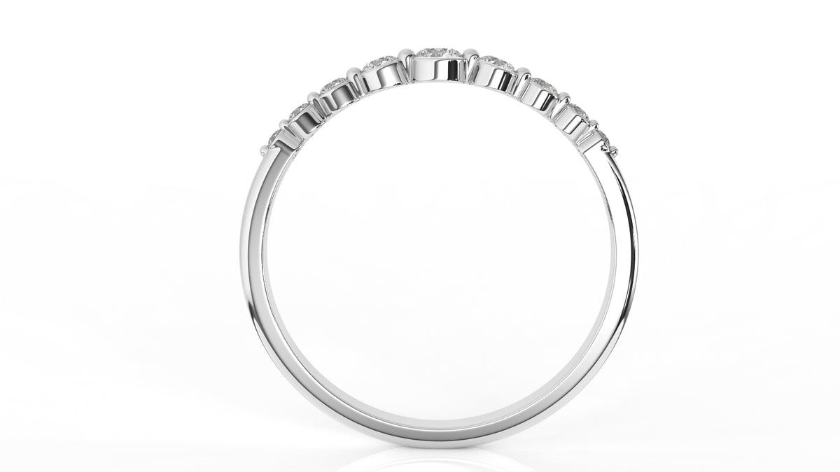 Silver ring with small diamonds GLAM NYC