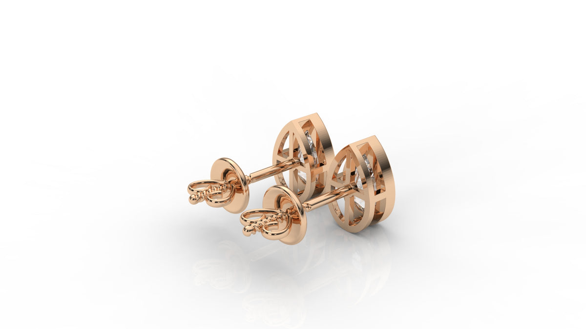 Pear-Cut Diamond Bezel Stud Earrings – 2.00 CTW