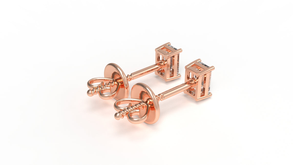1.00 CTW Lab-Grown Diamond Emerald Cut Stud Earrings