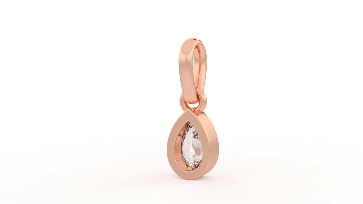 1 CTW Pear Cut Diamond Solitaire Pendant Necklace