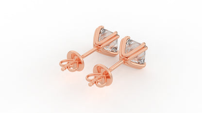 3.50 CTW Princess Cut Diamond Stud Earrings