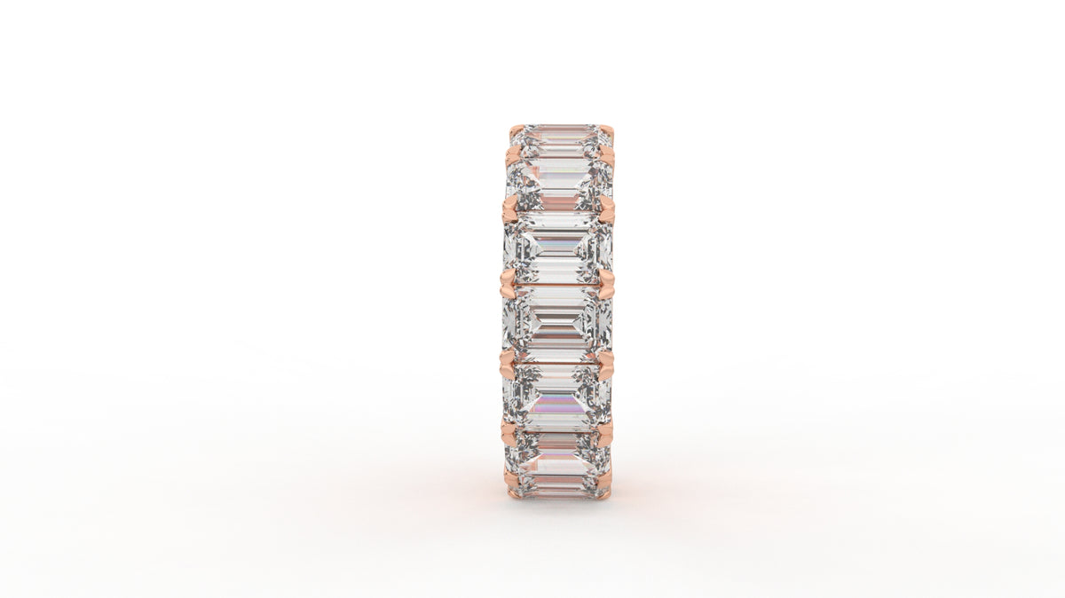 12 CTW Emerald Cut Diamond Eternity Wedding Band