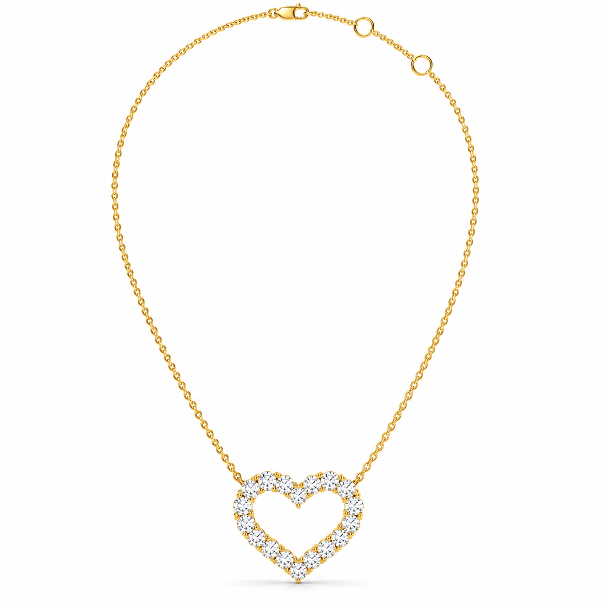 1.03 CTW Open Heart Pendant Necklace