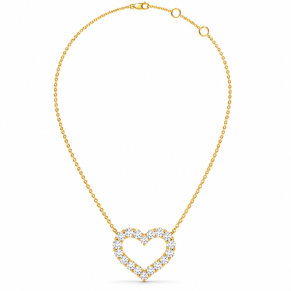1.03 CTW Open Heart Pendant Necklace