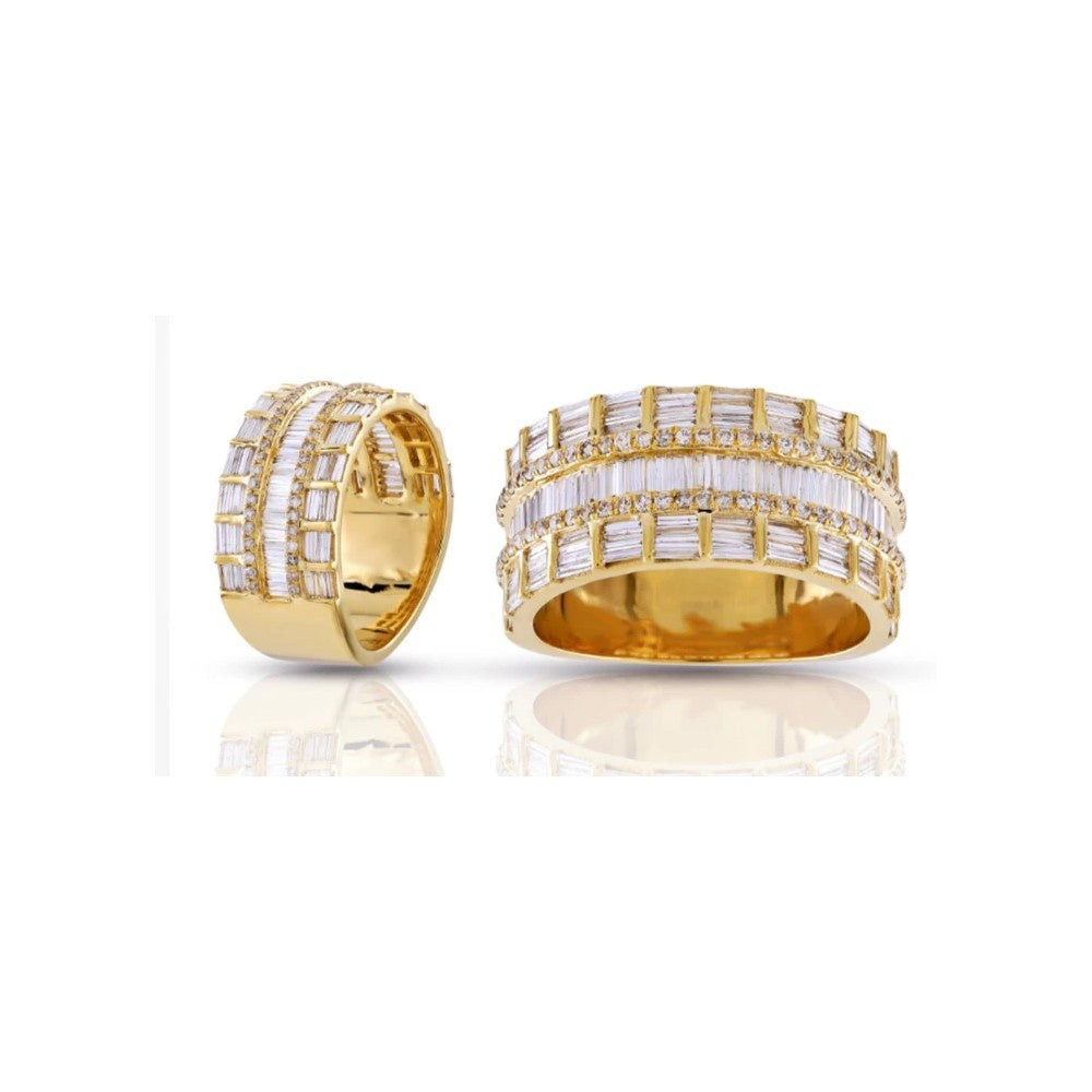 Baguette Diamond Statement Ring – 1.67ct Lab Diamonds | Luxury Multi-Row Band
