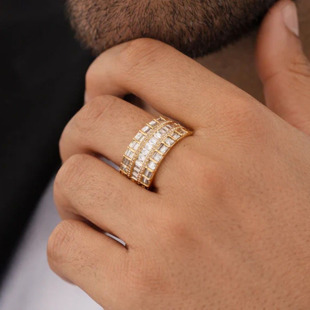 Baguette Diamond Statement Ring – 1.67ct Lab Diamonds | Luxury Multi-Row Band