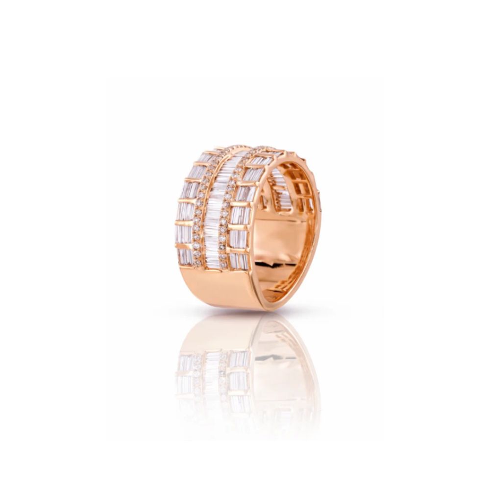 Baguette Diamond Statement Ring – 1.67ct Lab Diamonds | Luxury Multi-Row Band