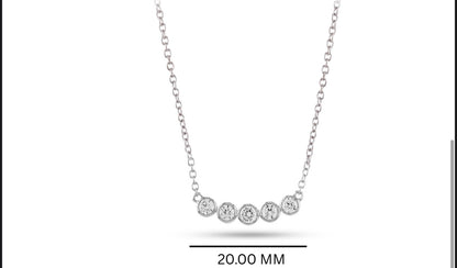 Lab-Grown Diamond Bezel-Set Graduated Curved Bar Necklace