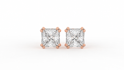 3.50 CTW Princess Cut Diamond Stud Earrings