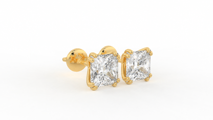 3.50 CTW Princess Cut Diamond Stud Earrings