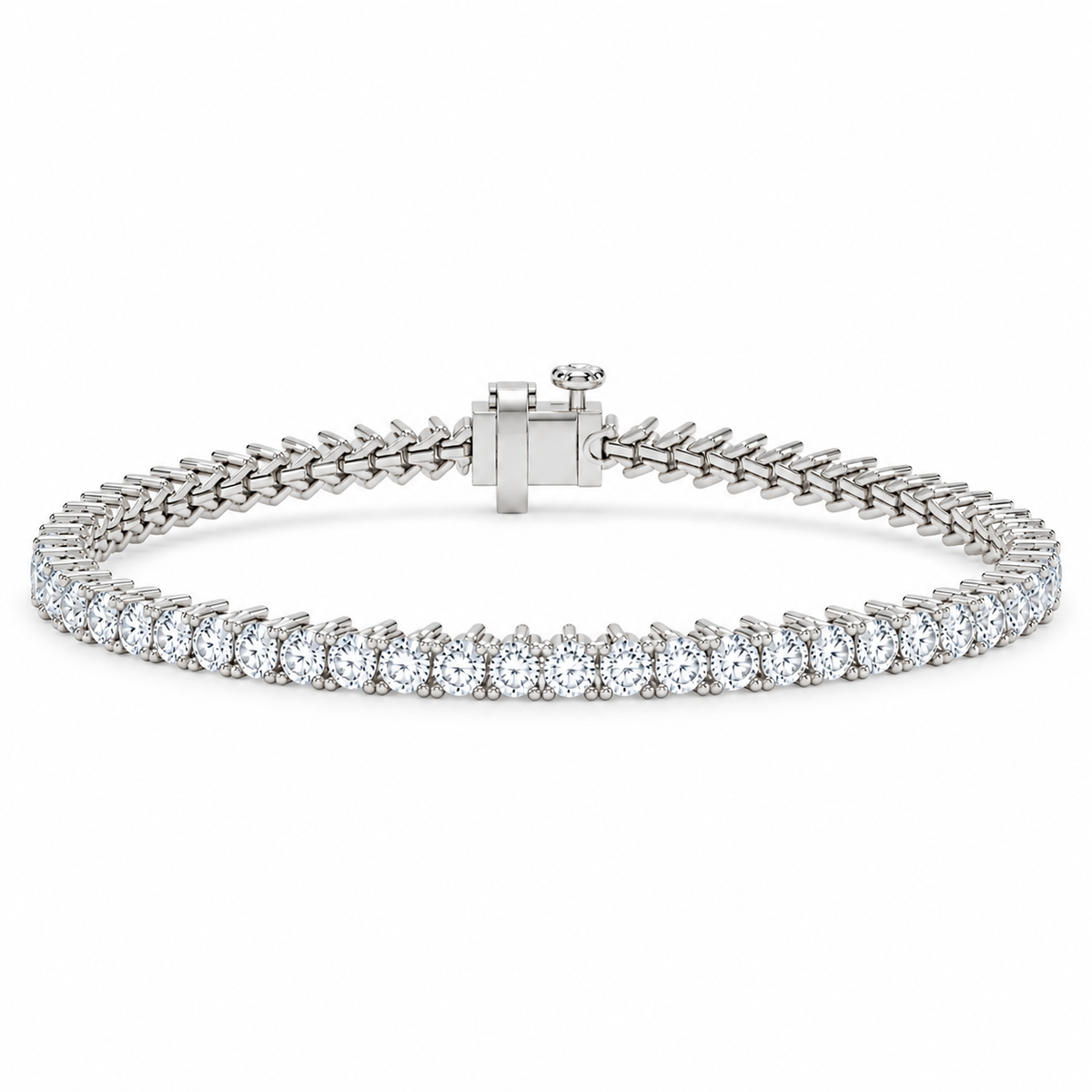 Chevron Diamond Tennis Bracelet - 3.12 CTW-2