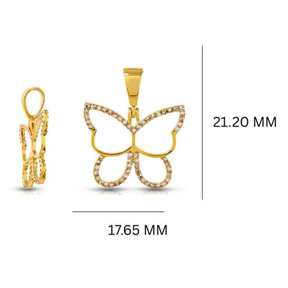 Diamond Butterfly Pendant