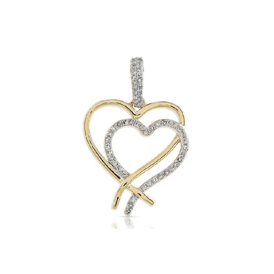 Diamond Double Heart Shaped Pendant
