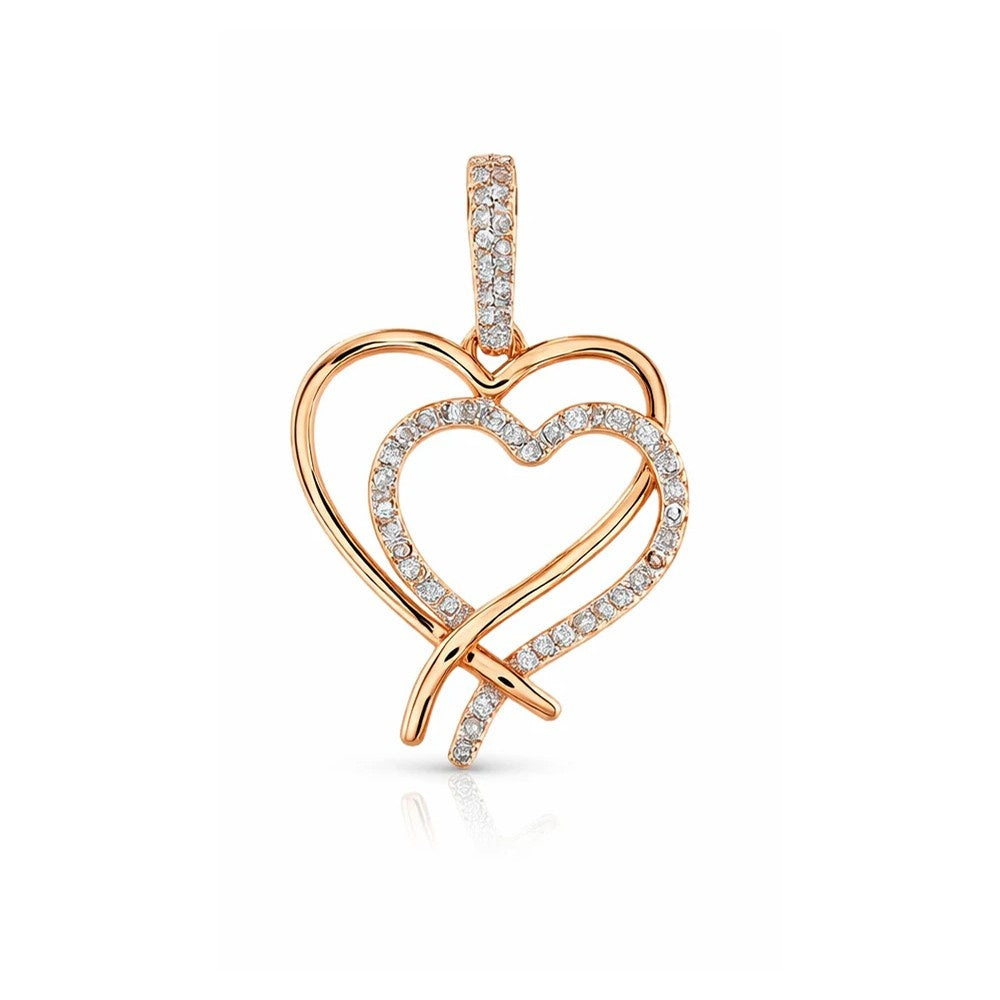 Diamond Double Heart Shaped Pendant