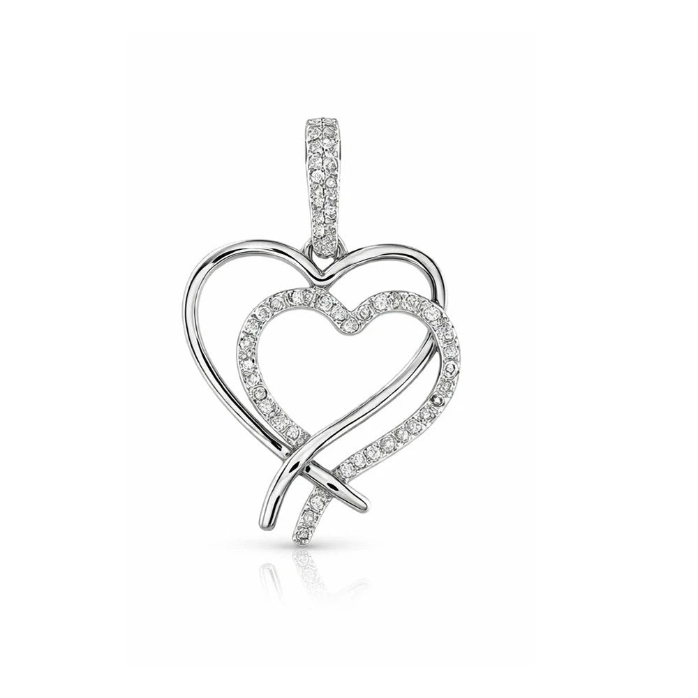 Diamond Double Heart Shaped Pendant