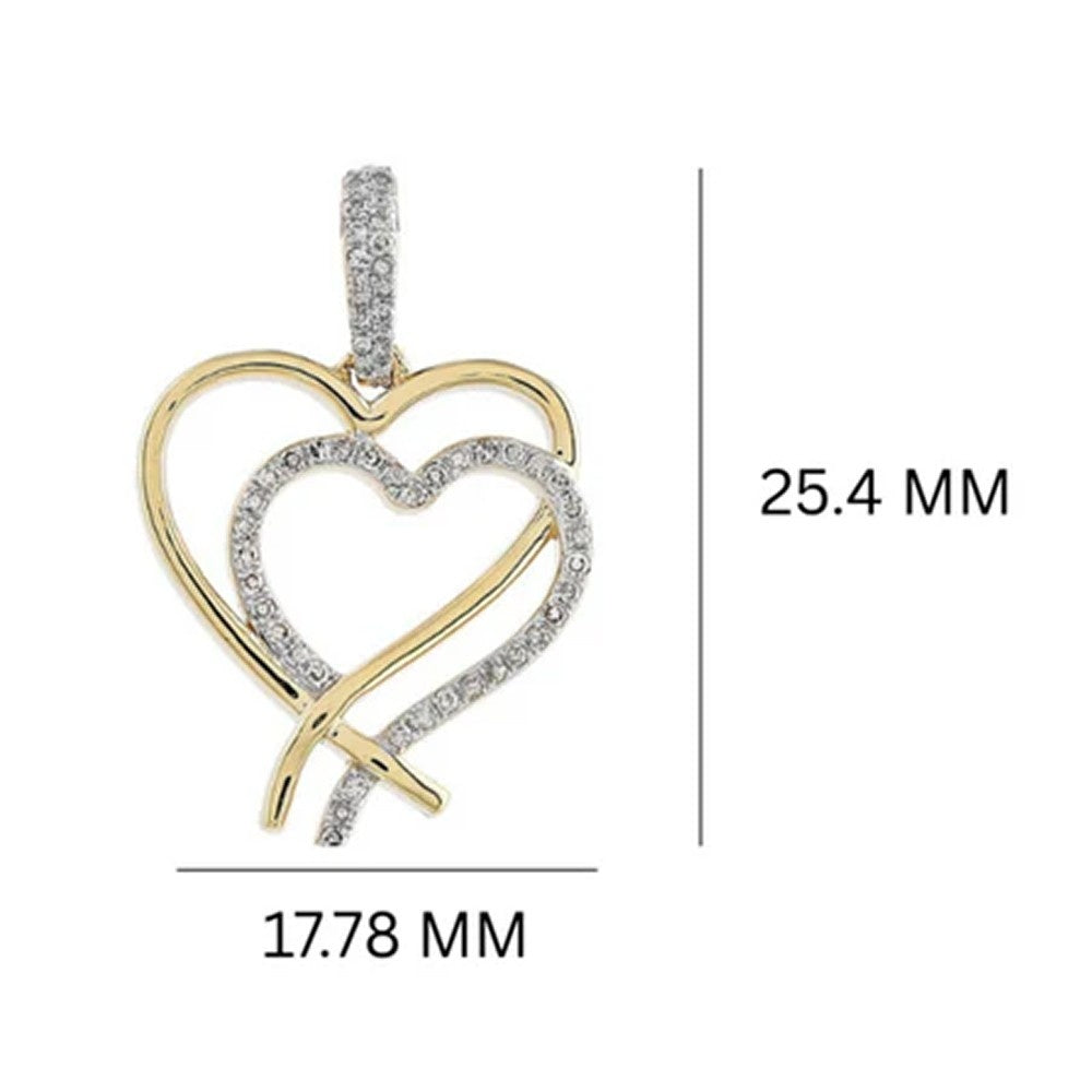 Diamond Double Heart Shaped Pendant